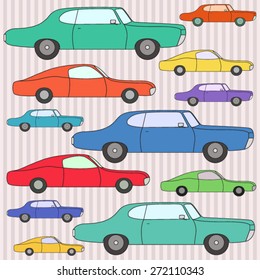 vector set of muscle car