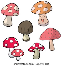 vector set of mushroom