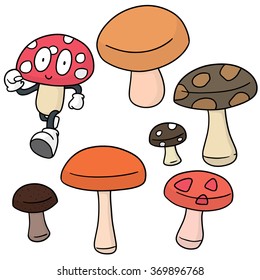 vector set of mushroom
