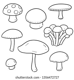 vector set of mushrooms