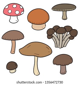 vector set of mushrooms