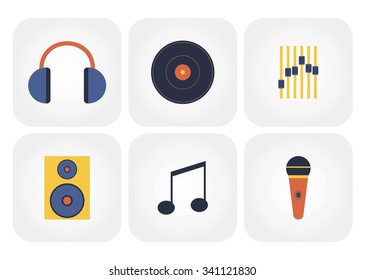 Vector set of music icons
