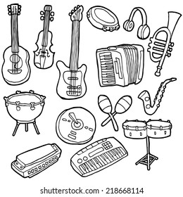 vector set of music instrument