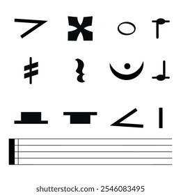 vector set of music note icon design
