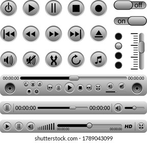 Vector set of music panel.