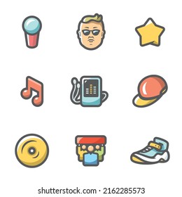 Vector Set of Music rap star Icons.