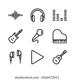 vector set of musical equipment and music equalizer, musical aspect design, eps vector set format