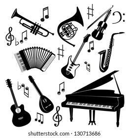 The vector set of musical instrument