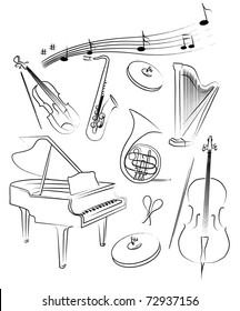 The vector set of musical instrument