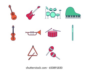 Vector set of musical instruments