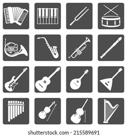 Vector Set of Musical Instruments Icons