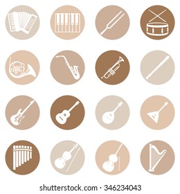 Vector Set of Musical Instruments Icons