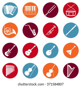 Vector Set of Musical Instruments Icons