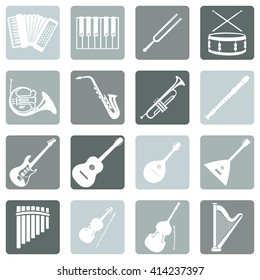 Vector Set of Musical Instruments Icons