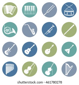 Vector Set of Musical Instruments Icons