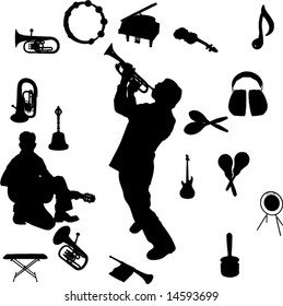 Vector set of Musical instruments and Players-1