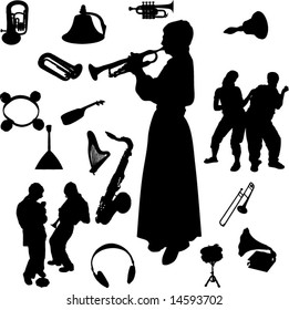Vector set of Musical instruments and Players-2