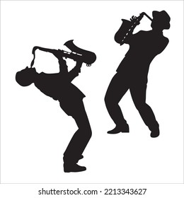 Vector Set Of Musicians Silhouettes Illustration Isolated On White Background