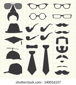 Vector Set: Mustache, Hats, and Accesories