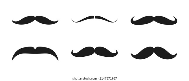 Vector set of mustache isolated.