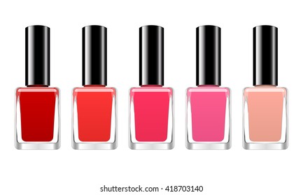 Vector set of nail polish