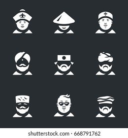 Vector Set of Nation people Icons.