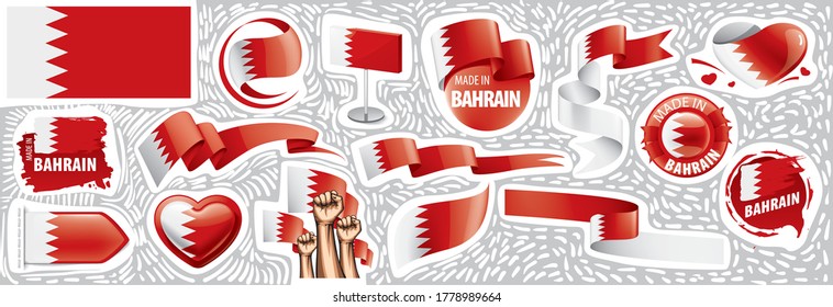 Vector Set National Flag Bahrain Various Stock Vector Royalty Free 1778989664 Shutterstock 8009