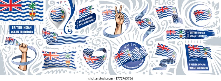 Conjunto de vectores de la bandera nacional del Territorio Británico del Océano Índico