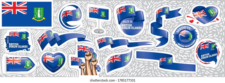 Conjunto de vectores de la bandera nacional de las Islas Vírgenes Británicas