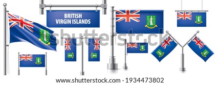 Vector set of the national flag of British Virgin Islands