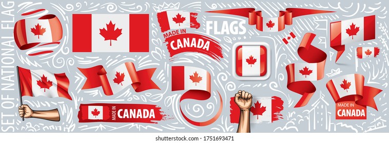 Vector set of the national flag of Canada in various creative designs