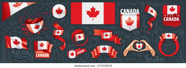Vector set of the national flag of Canada in various creative designs