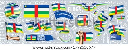 Vector set of the national flag of Central African Republic