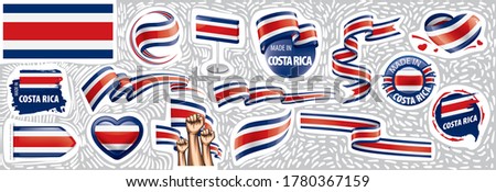 Vector set of the national flag of Costa Rica in various creative designs