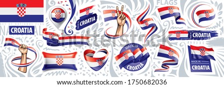 Vector set of the national flag of Croatia in various creative designs