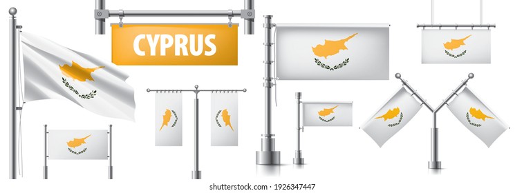 Vector set of the national flag of Cyprus in various creative designs