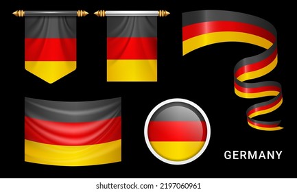 Vector set of the national flag of Germany in various creative designs