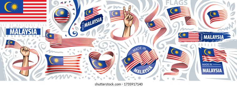 Vector set of the national flag of Malaysia in various creative designs