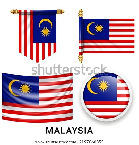 Vector set of the national flag of  Malaysia in various creative designs