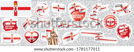 Vector set of the national flag of Northern Ireland in various creative designs