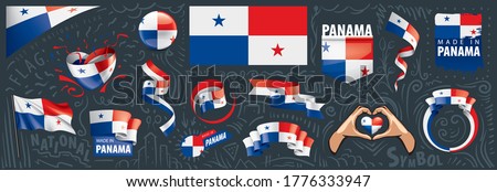 Vector set of the national flag of Panama in various creative designs