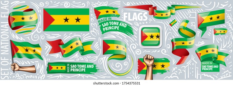 Vector set of the national flag of Sao Tome and Principe