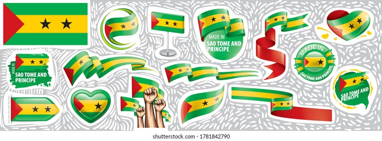 Vector set of the national flag of Sao Tome and Principe