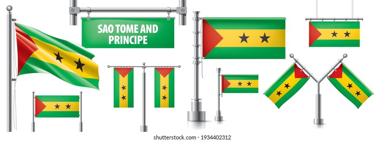 Vector set of the national flag of Sao Tome and Principe
