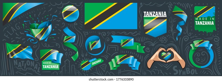 AUFNÄHER Patch FLAGGEN flagge Tansania tanzania  flag Fahne  7x4.5cm