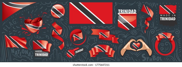 Vector set of the national flag of Trinidad and Tobago