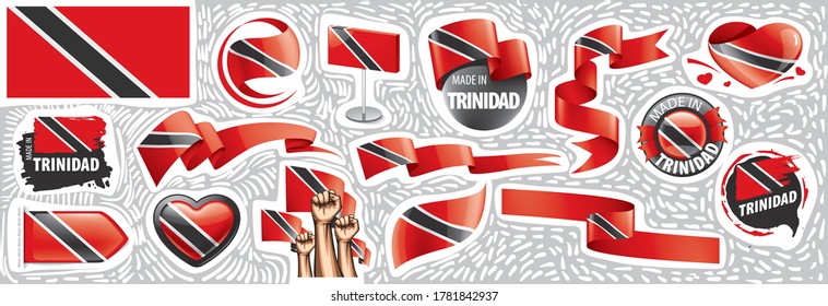 Vector set of the national flag of Trinidad and Tobago