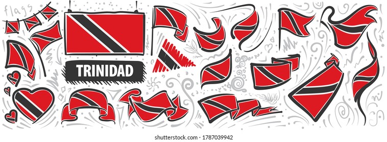 Vector set of the national flag of Trinidad and Tobago