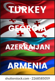 Vector set of national flags. Banner, background. Country official symbol