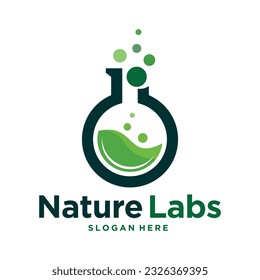 Vector set of natural labs logo design template